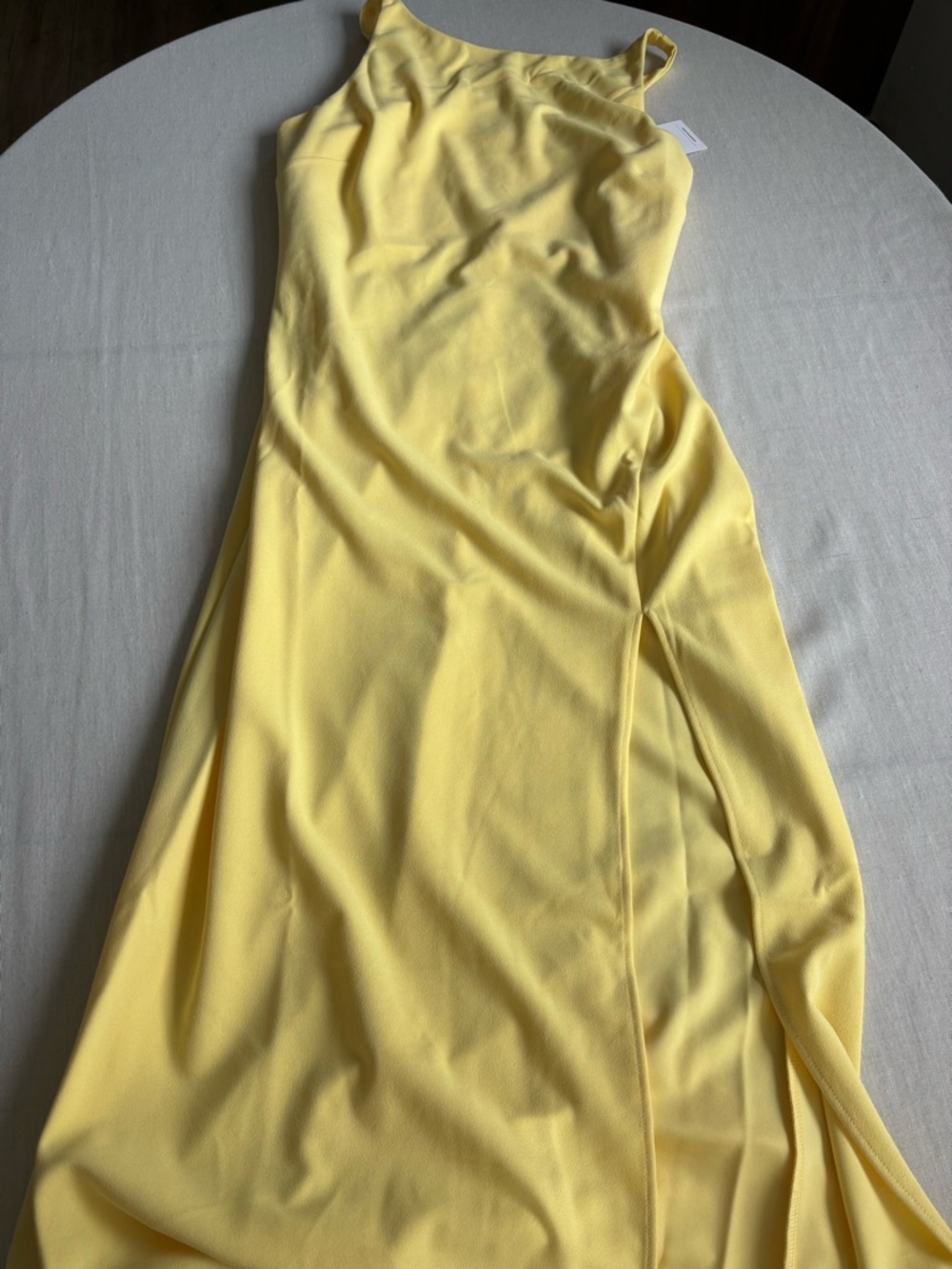 NWT Showpo Indi Maxi Dress Butter Yellow Boat Neck Bodycon Size 14 - Picture 2 of 9